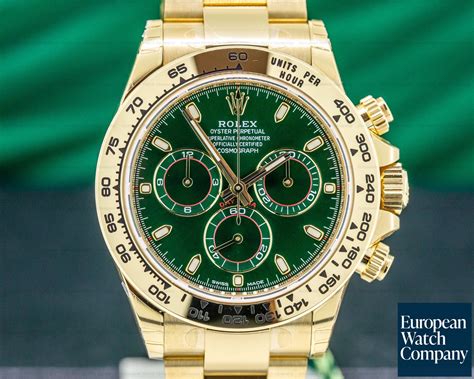 rolex daytona gold dial green.